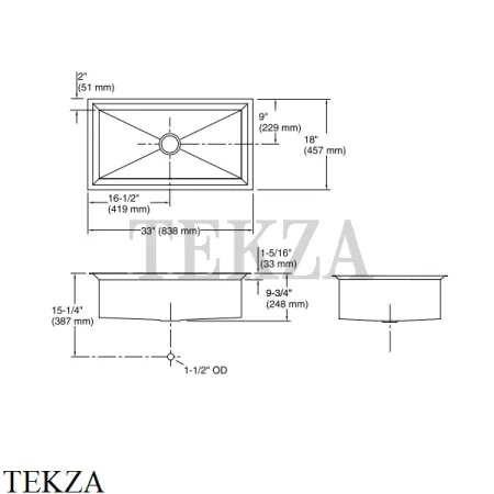 Kohler Poise Мойка для кухни в комплекте с решеткой и разделочной доской K-3158-NA, нержавеющая сталь