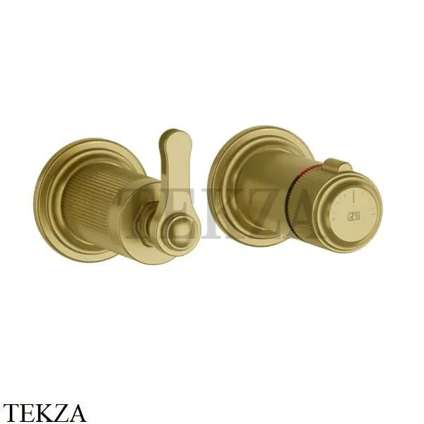 Gessi VENTI20 Термостат для душа, 2 поток, внешняя часть 65235-716, Gold Br. PVD