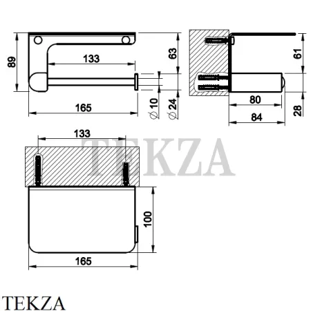 Gessi RILIEVO Держатель для туалетной бумаги с крышкой-полкой 59449-030, Copper глянец