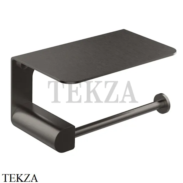 Gessi RILIEVO Держатель для туалетной бумаги с крышкой-полкой 59449-707, Black Metal Brushed