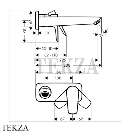Hansgrohe Talis E Смеситель для раковины, внешняя часть 71734140, Brushed Bronze