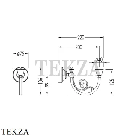 Devon&Devon ESSEX ARM Кронштейн настенный для бра DGESSEXCR, хром глянец