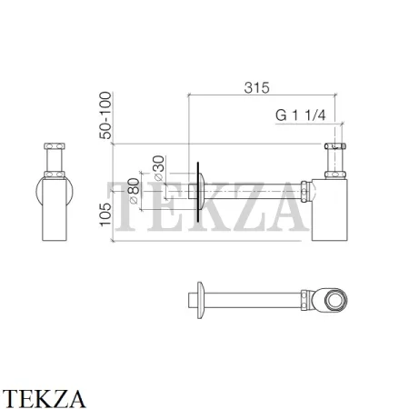 Dornbracht Madison Flair Сифон бутылочный для раковины 10040970-00, хром глянец