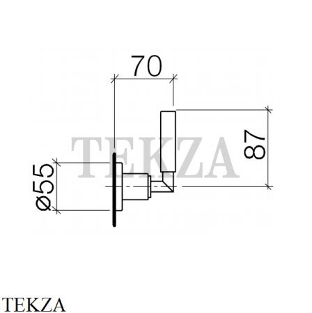 Dornbracht TARA Вентиль для скрытого монтажа 1/2, внешняя часть 36607882-00, хром глянец