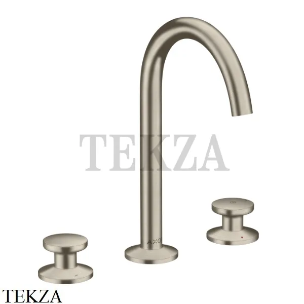 Axor ONE Смеситель для раковины 3 отв. Select 170, гарнитур Push‑Open 48070820, Brushed Nickel