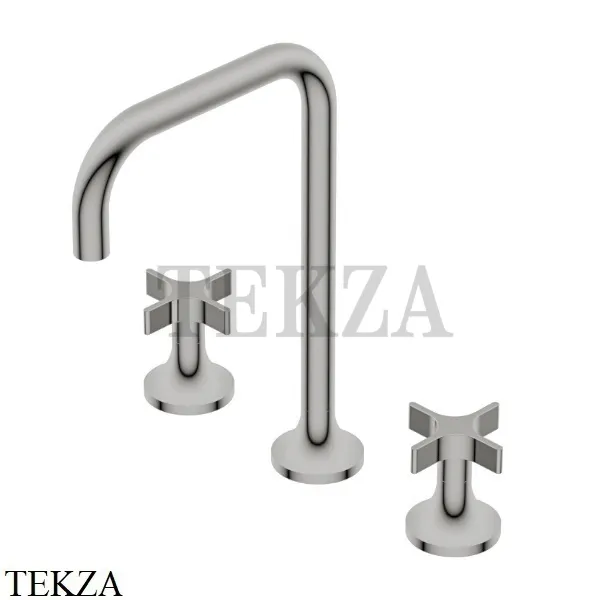 Ritmonio Diametro35 Cross Смеситель для раковины, без гарнитура PR53AE201 IX, Brushed steel