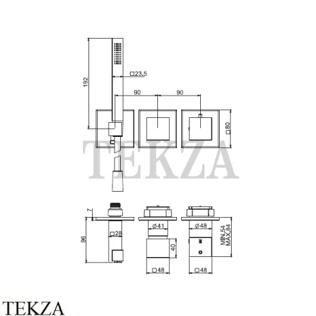 FIMA Carlo Frattini FIT Термостат на 2 потока, с гарнитуром, F3989X9CR, хром глянец