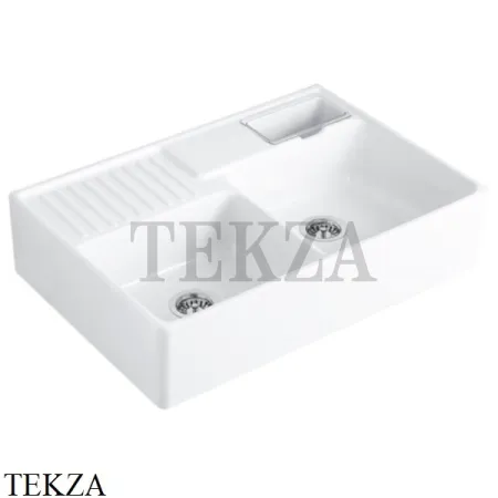 Villeroy & Boch DOUBLE-BOWL SINK Кухонная мойка керамическая, с двумя чашами, с ручным управлением 632391R1, белый глянец,