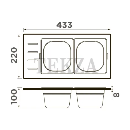 Omoikiri Контейнер DC-02-2 4999075 нержавеющая сталь