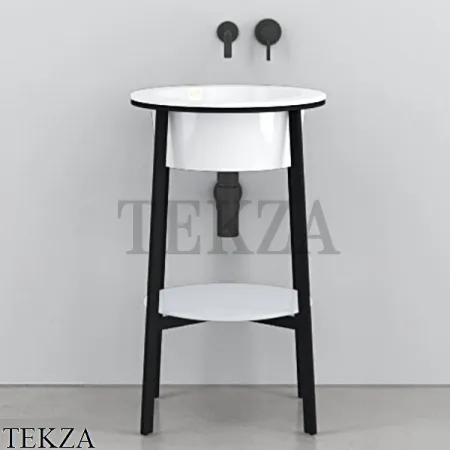 CIELO CATINO TONDO Консоль с керамической раковиной, белый-черный