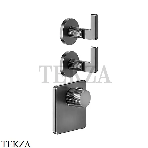 Gessi INCISO WELLNESS Термостат 2 выхода, внешняя часть 58214-707, Black Metal Brushed