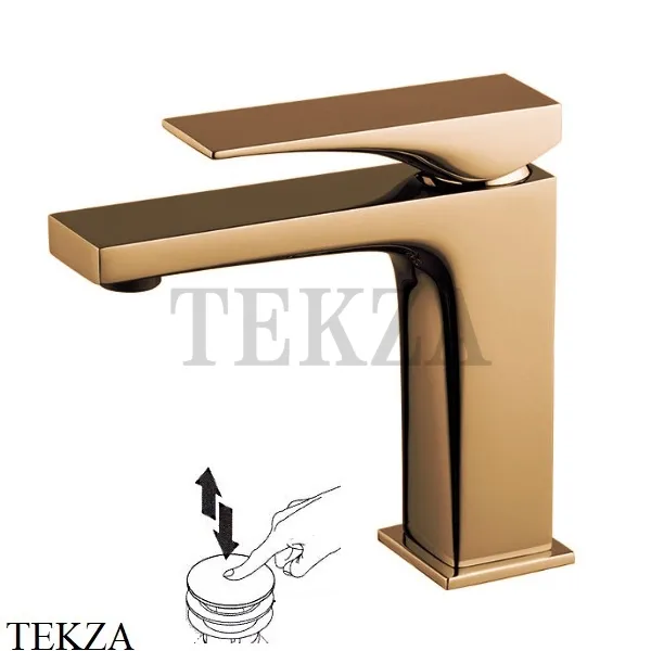 FIMA Carlo Frattini Zeta Смеситель для раковины, с донным клапаном F3961NZS, Brushed Amber Bronze
