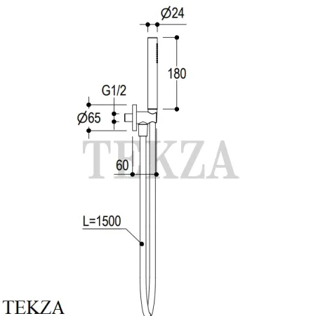 Ritmonio SHOWER Душевой гарнитур с держателем 72J021 C04, черный матовый