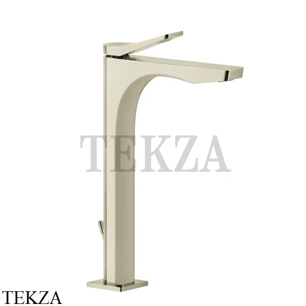 Gessi RILIEVO Смеситель для раковины высокий, с донным клапаном 59003-720, Nickel PVD