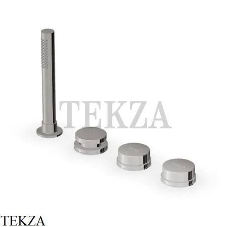 Zucchetti Savoir Смеситель для ванны с душевым гарнитуром ZSV484.C8C8, Nickel глянец