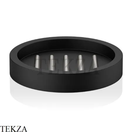 Decor Walther Stone Black STS Настольная мыльница с вкладышем 0972165, черный матовый-stainless steel