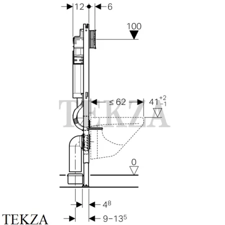 Geberit Duofix UP320 Sigma 12 Монтажный элемент для унитаза 111.362.00.5