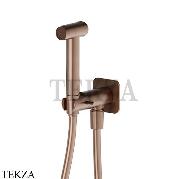 Newform Гидроершик настенный WC с держателем 69644X.59.067, PVD Brushed copper bronze