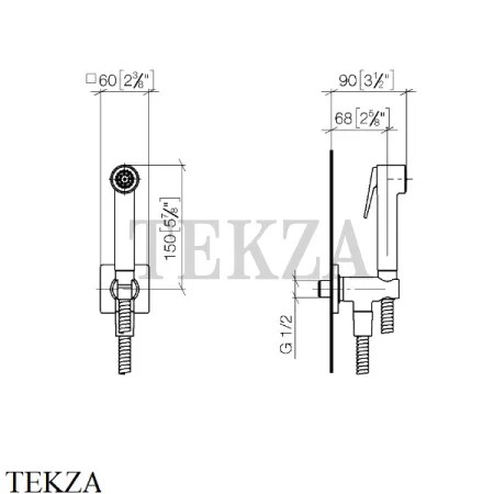 Dornbracht Гигиенический душ с держателем 27701670-06, платина матовая