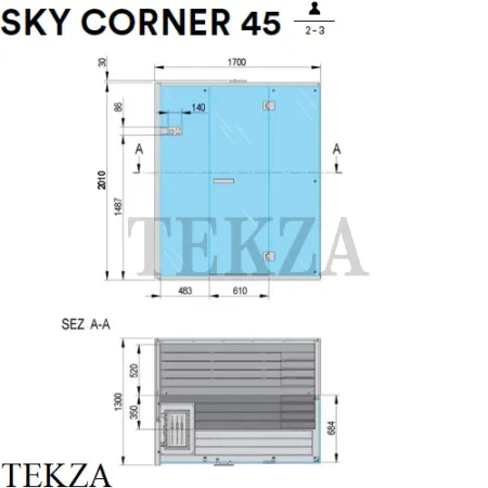 Effegibi SKY CORNER 45 Сауна домашняя финская или BIO SA55410042