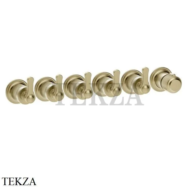 Gessi VENTI20 Термостат для душа, 5 потоков, внешняя часть 65340-727, Brushed Brass