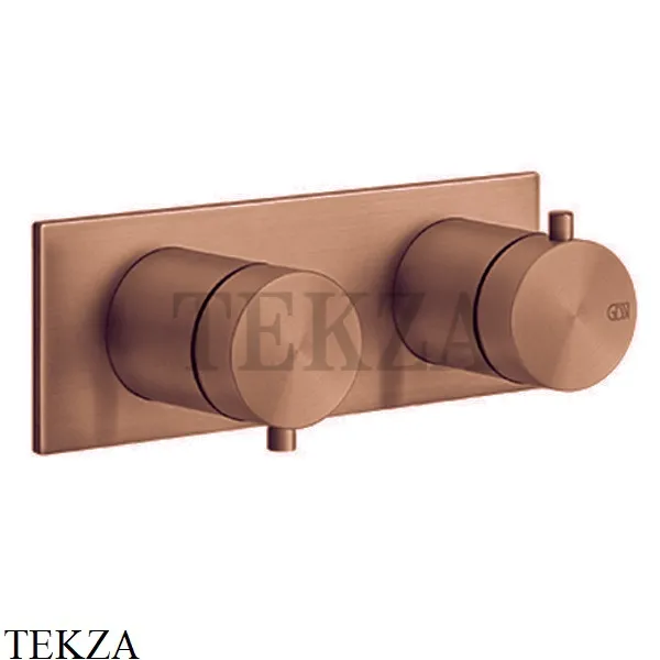 Gessi 316 SHOWER Термостат для душа на 3 выхода, на планке внешняя часть 54036-708, Copper Brushed