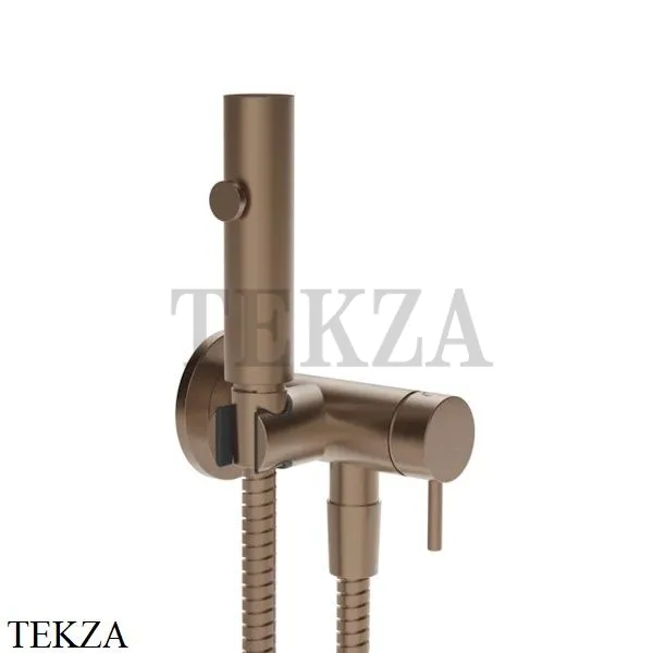 Gessi Гигиенический душ со смесителем, выводом воды и держателем 45131-708, Copper Br. PVD
