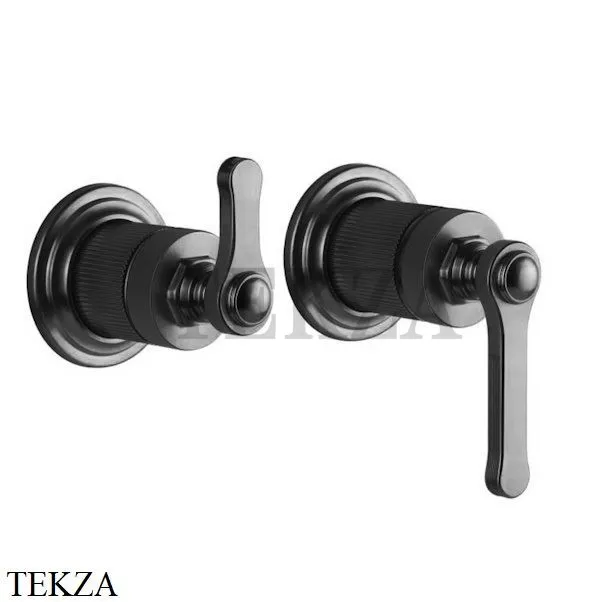 Gessi VENTI20 Смеситель для душа, 2 потока, вешняя часть 65038-707, Black Metal Brushed