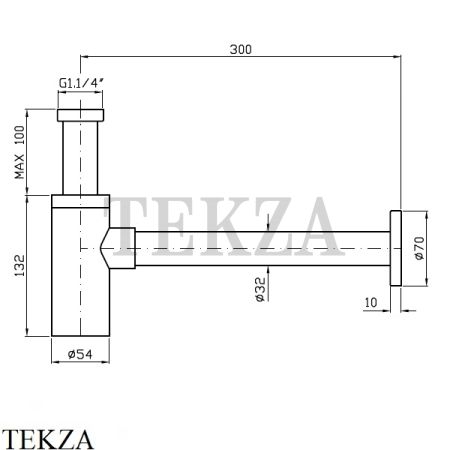 Zucchetti Helm Сифон для раковины Z95030.X, нержавеющая сталь brushed