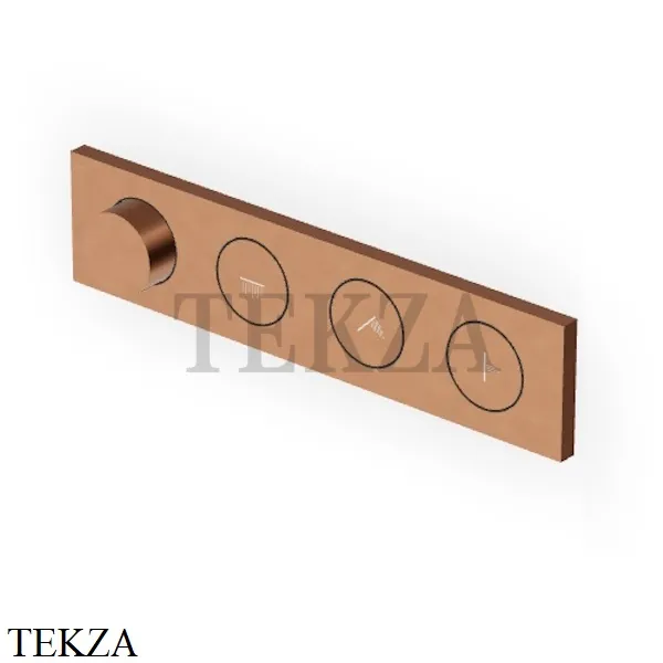 Zucchetti Hoop Термостат для душа на 3 потока, форсунки, внешняя часть ZHO773.P91, brushed copper PVD