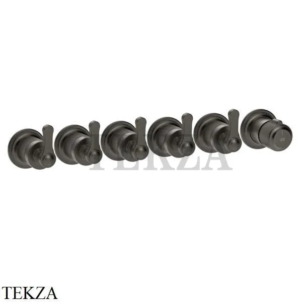 Gessi VENTI20 Термостат для душа, 5 потоков, внешняя часть 65340-707, Black Metal Brushed