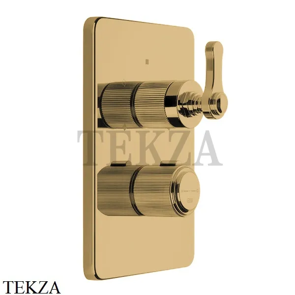 Gessi VENTI20 Термостат для душа, 3 потока, внешняя часть 65137-727, Brushed Brass
