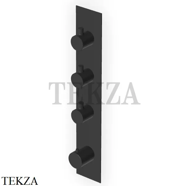 Zucchetti Pan Термостат для душа, 3 выхода, внешняя часть ZT28661.N1, черный goffrato