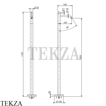 FIMA Carlo Frattini Spillo UP Смеситель для раковины напольный F3031/PNCR, хром глянец