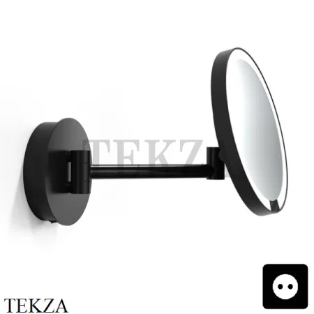 Decor Walther Round Just Look WD Косметическое зеркало, 5х увеличение, от сети, черный матовый